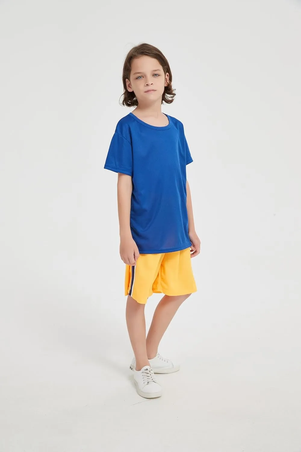 3-Pack Kids/Boys/Youth Mesh Athletic Quick Dry Shirts Youth Activewear Moisture Wicking Short Sleeve T-ShirtsAge 4-15Years