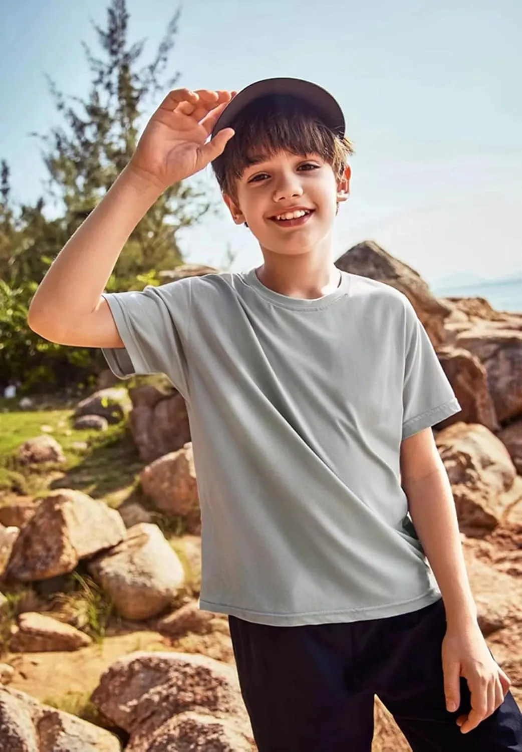 3-Pack Kids/Boys/Youth Mesh Athletic Quick Dry Shirts Youth Activewear Moisture Wicking Short Sleeve T-ShirtsAge 4-15Years