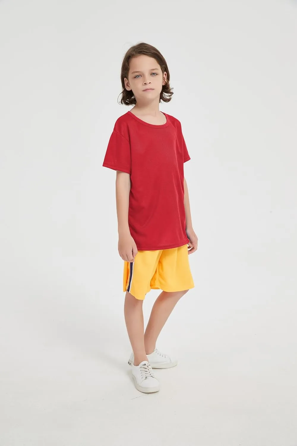 3-Pack Kids/Boys/Youth Mesh Athletic Quick Dry Shirts Youth Activewear Moisture Wicking Short Sleeve T-ShirtsAge 4-15Years