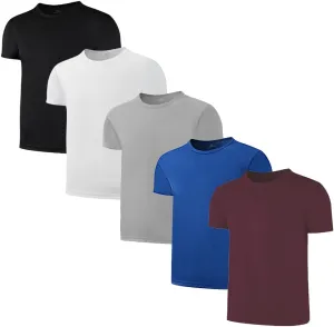 5-Pack Kids/Boys/Youth Mesh Athletic Quick Dry Shirts Youth Activewear Moisture Wicking Short Sleeve T-ShirtsAge 4-15Years