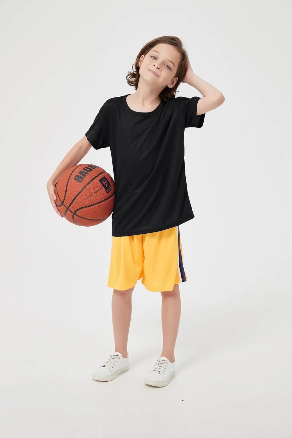 5-Pack Kids/Boys/Youth Mesh Athletic Quick Dry Shirts Youth Activewear Moisture Wicking Short Sleeve T-ShirtsAge 4-15Years