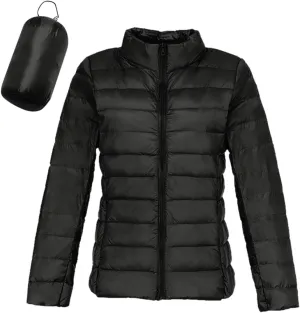 Aniywn Light Jackets for Women Warm No Hood Down Jacket Packable Short Fall Jacket Zip Cardigan Winter Coats with Pockets