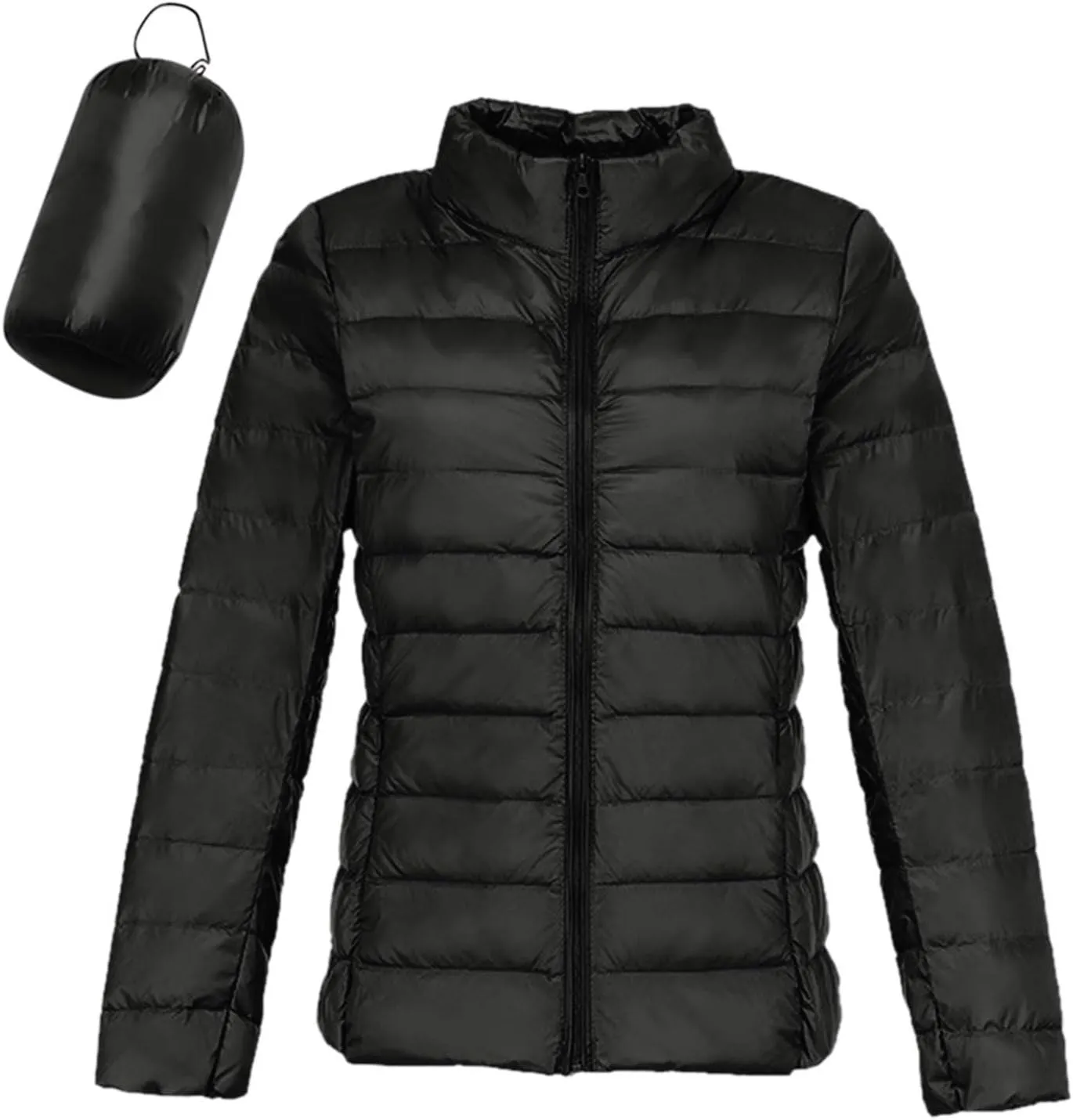 Aniywn Light Jackets for Women Warm No Hood Down Jacket Packable Short Fall Jacket Zip Cardigan Winter Coats with Pockets