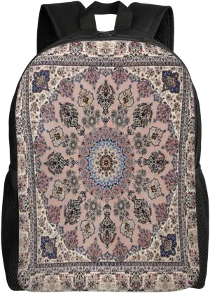 Antique Persian Pattern Minimalist Laptop Backpack  Waterproof Business Travel Bag, Breathable Design, Modern Work & Leisure