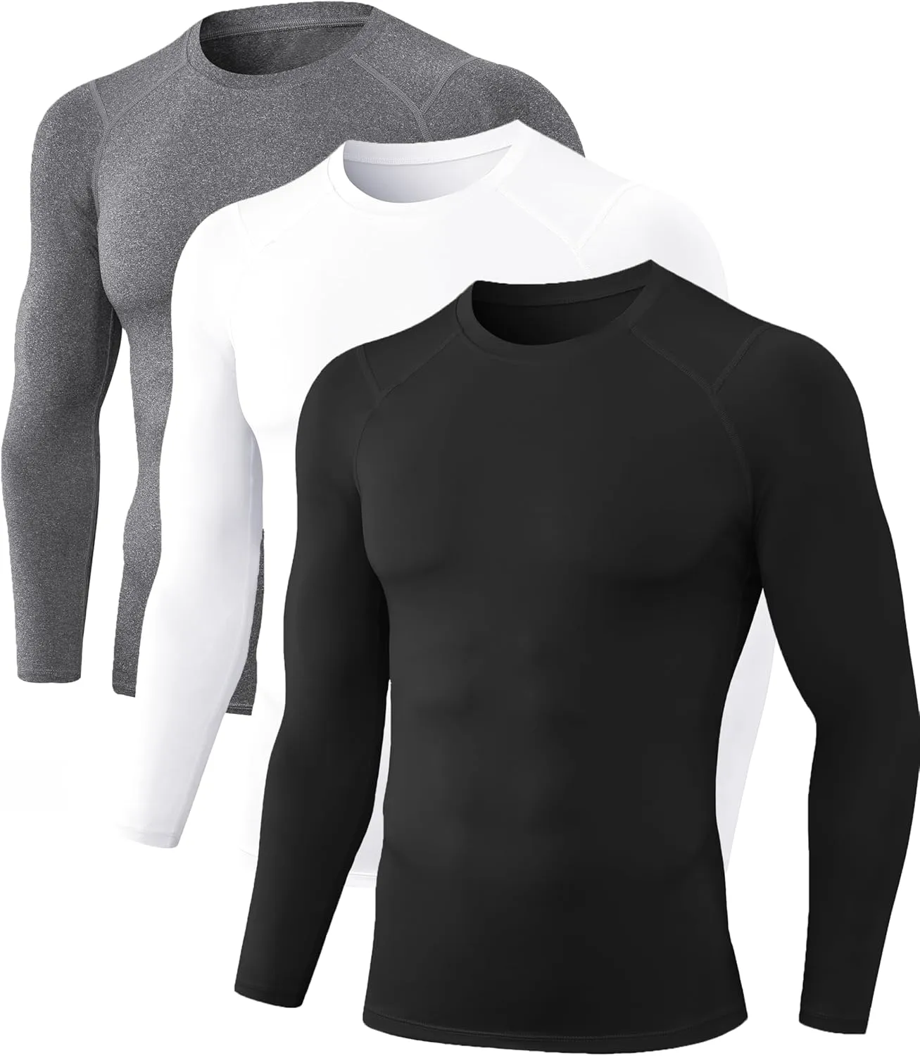 Athletic Compression Shirt Cool Dry Compression Shirts for Men Long Sleeve Baselayer Tops Running Workout T Shirts Gym Top