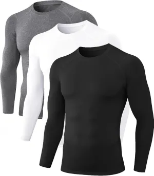 Athletic Compression Shirt Cool Dry Compression Shirts for Men Long Sleeve Baselayer Tops Running Workout T Shirts Gym Top