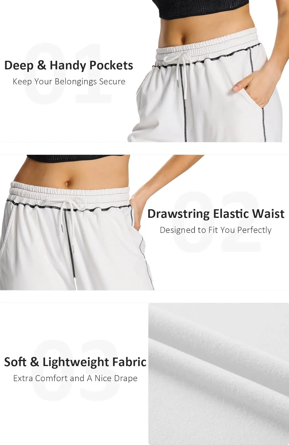 Baggy Sweatpants for Women Soft Lightweight Straight Leg Lounge Pants Stitching Wide Leg Sweatpants Women Casual
