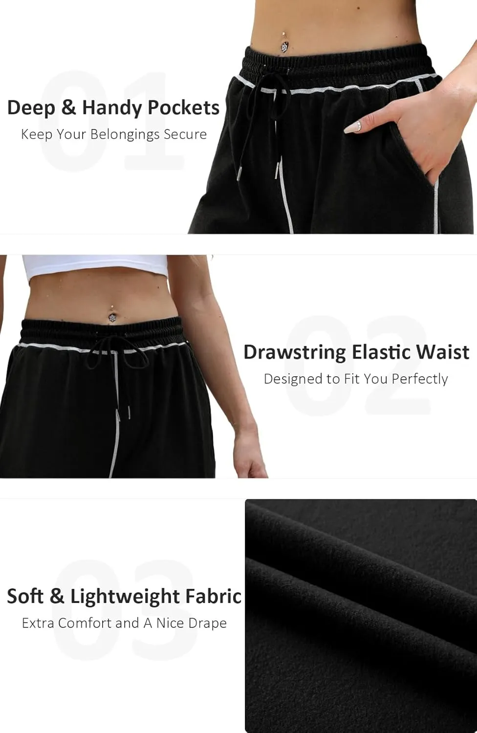 Baggy Sweatpants for Women Soft Lightweight Straight Leg Lounge Pants Stitching Wide Leg Sweatpants Women Casual