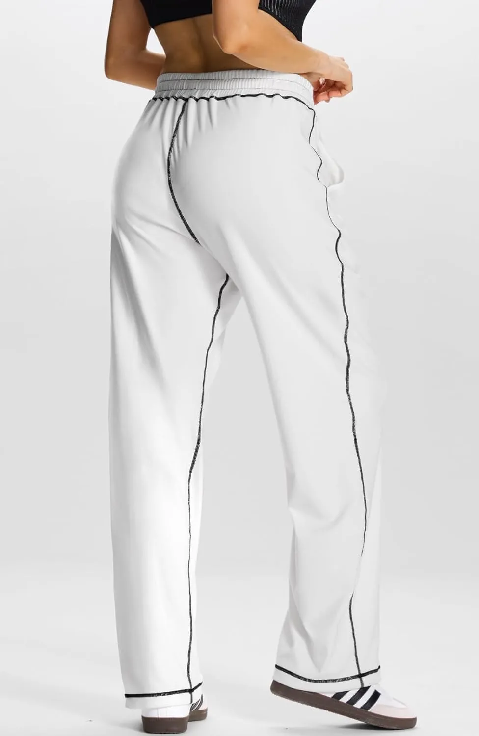 Baggy Sweatpants for Women Soft Lightweight Straight Leg Lounge Pants Stitching Wide Leg Sweatpants Women Casual