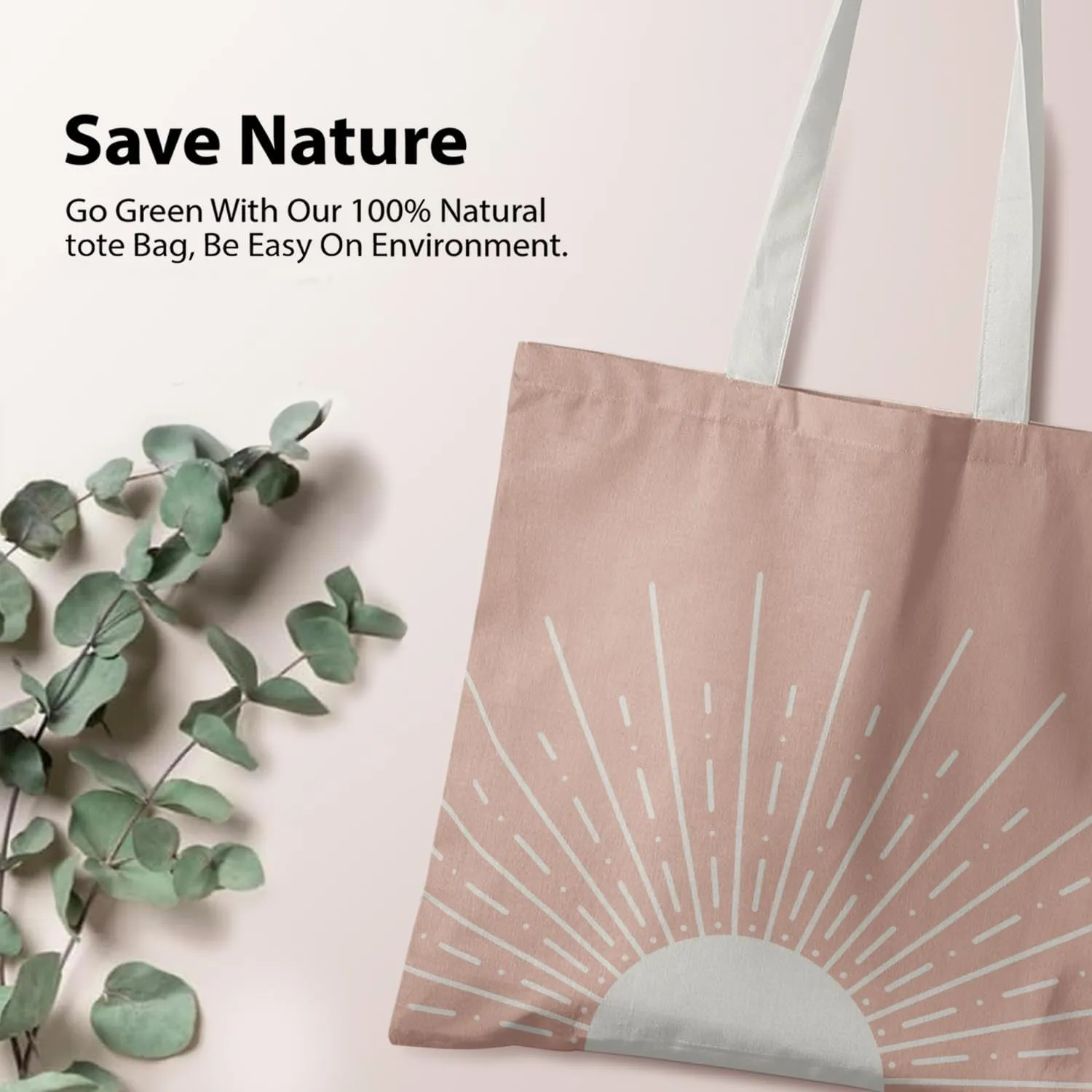 Boho Tote Bag Aesthetic, Minimalist Abstract Boho Terracotta Sun Sunshine Canvas Tote Bag for Women