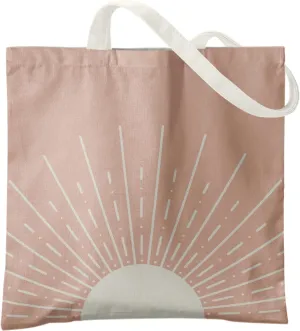 Boho Tote Bag Aesthetic, Minimalist Abstract Boho Terracotta Sun Sunshine Canvas Tote Bag for Women