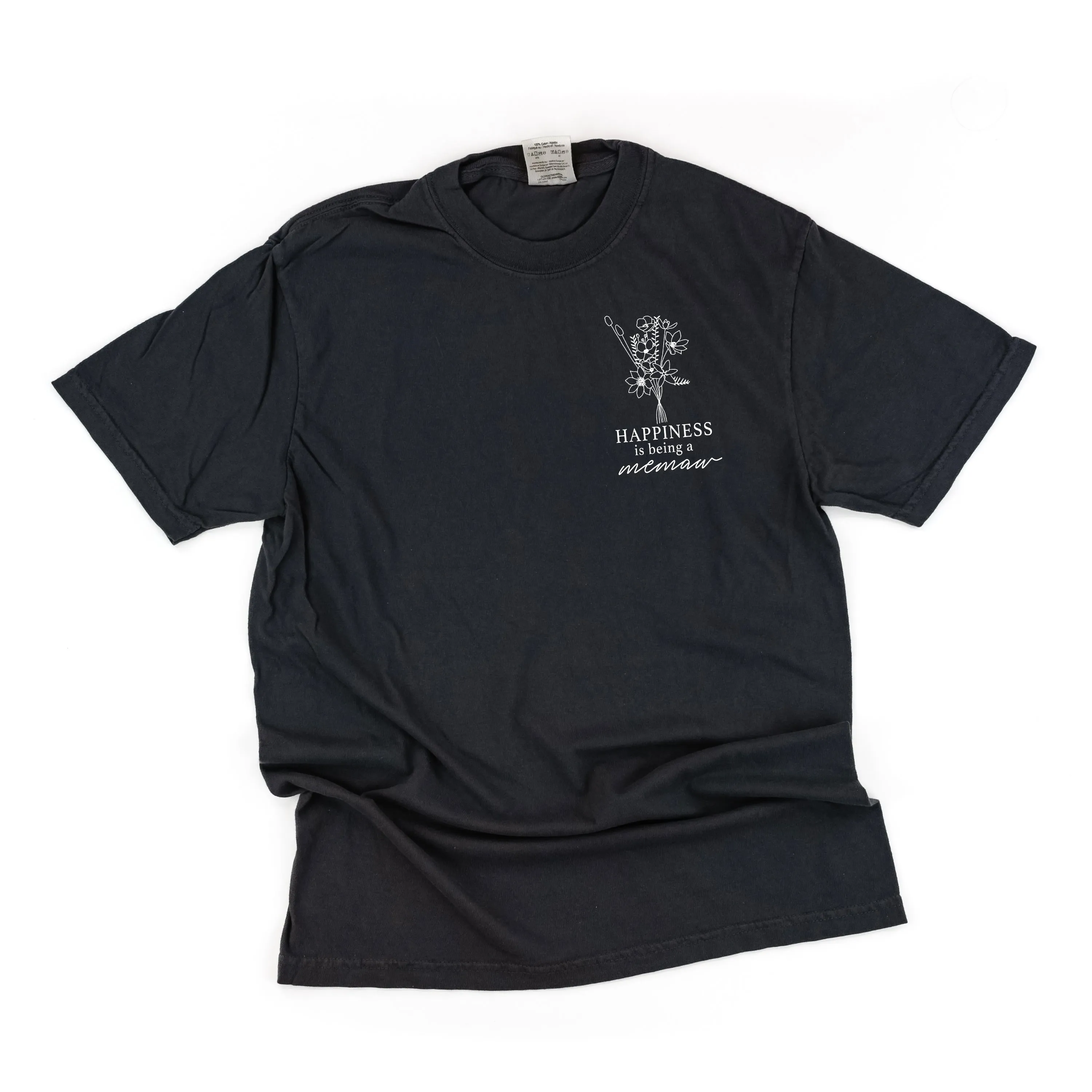 Bouquet Style - Happiness is Being a MEMAW  - SHORT SLEEVE COMFORT COLORS TEE