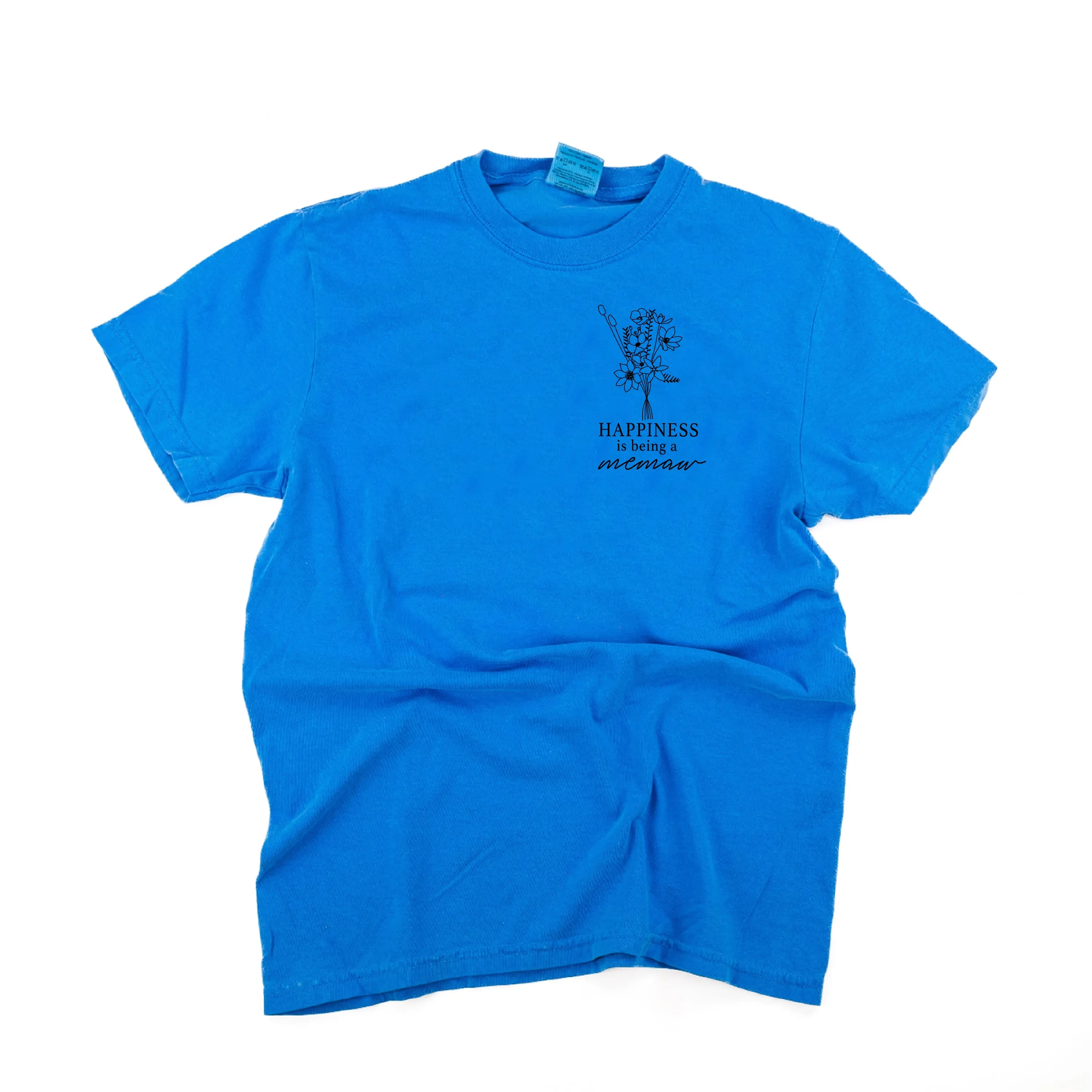 Bouquet Style - Happiness is Being a MEMAW  - SHORT SLEEVE COMFORT COLORS TEE