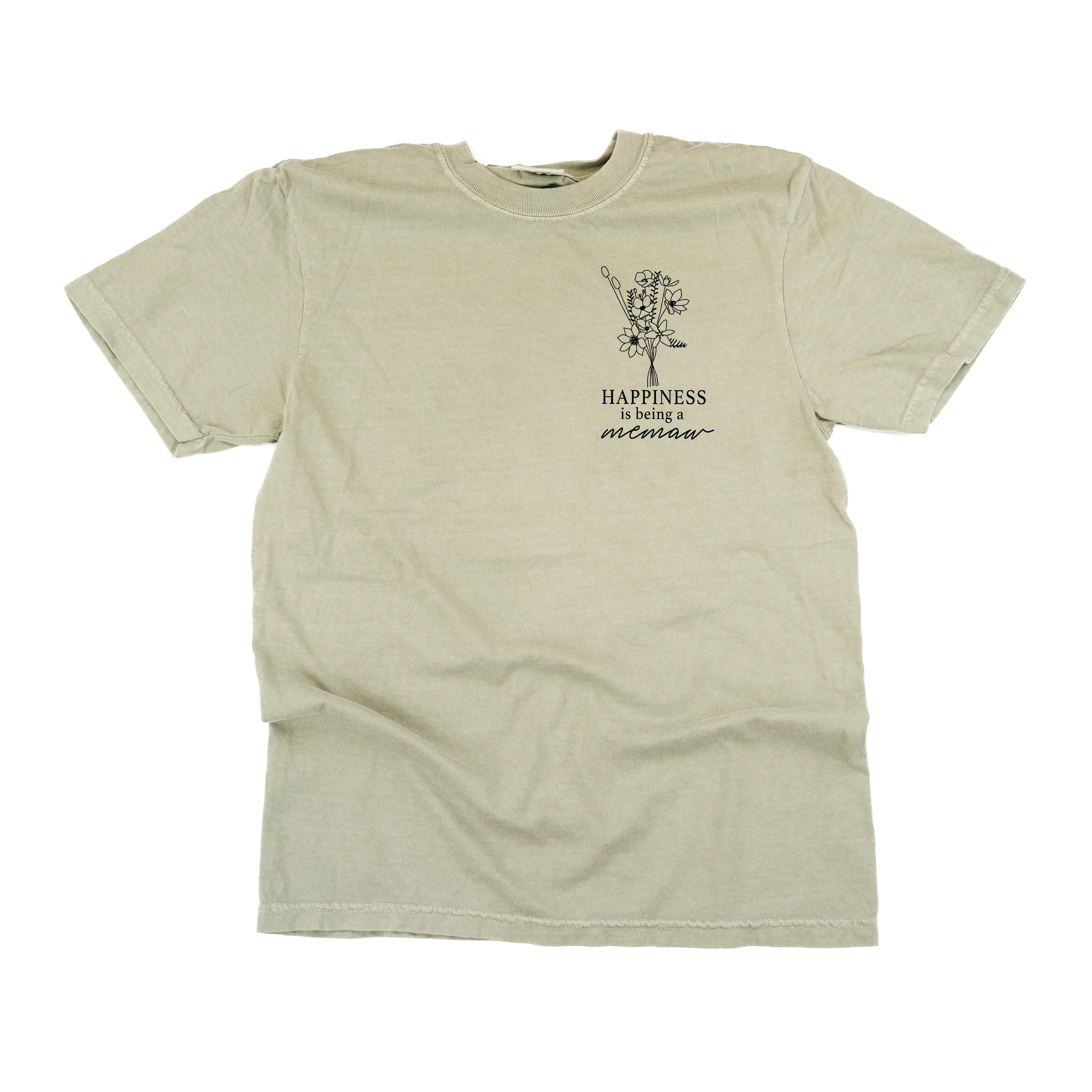 Bouquet Style - Happiness is Being a MEMAW  - SHORT SLEEVE COMFORT COLORS TEE
