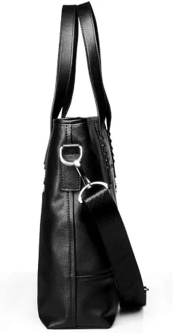 CcacHe Classic Vintage Messenger Handbag, Portable Business Briefcase 14" Laptop Handbag Shoulder Messenger Crossbody Satchel Casual Bag Organizer Black Business Briefcase Laptop Shoulder Crossbody Ba