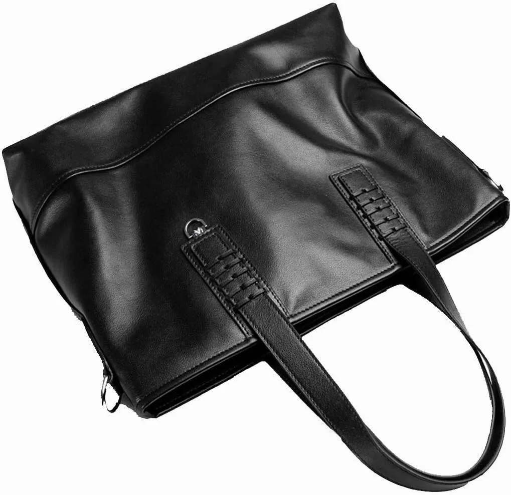 CcacHe Classic Vintage Messenger Handbag, Portable Business Briefcase 14" Laptop Handbag Shoulder Messenger Crossbody Satchel Casual Bag Organizer Black Business Briefcase Laptop Shoulder Crossbody Ba