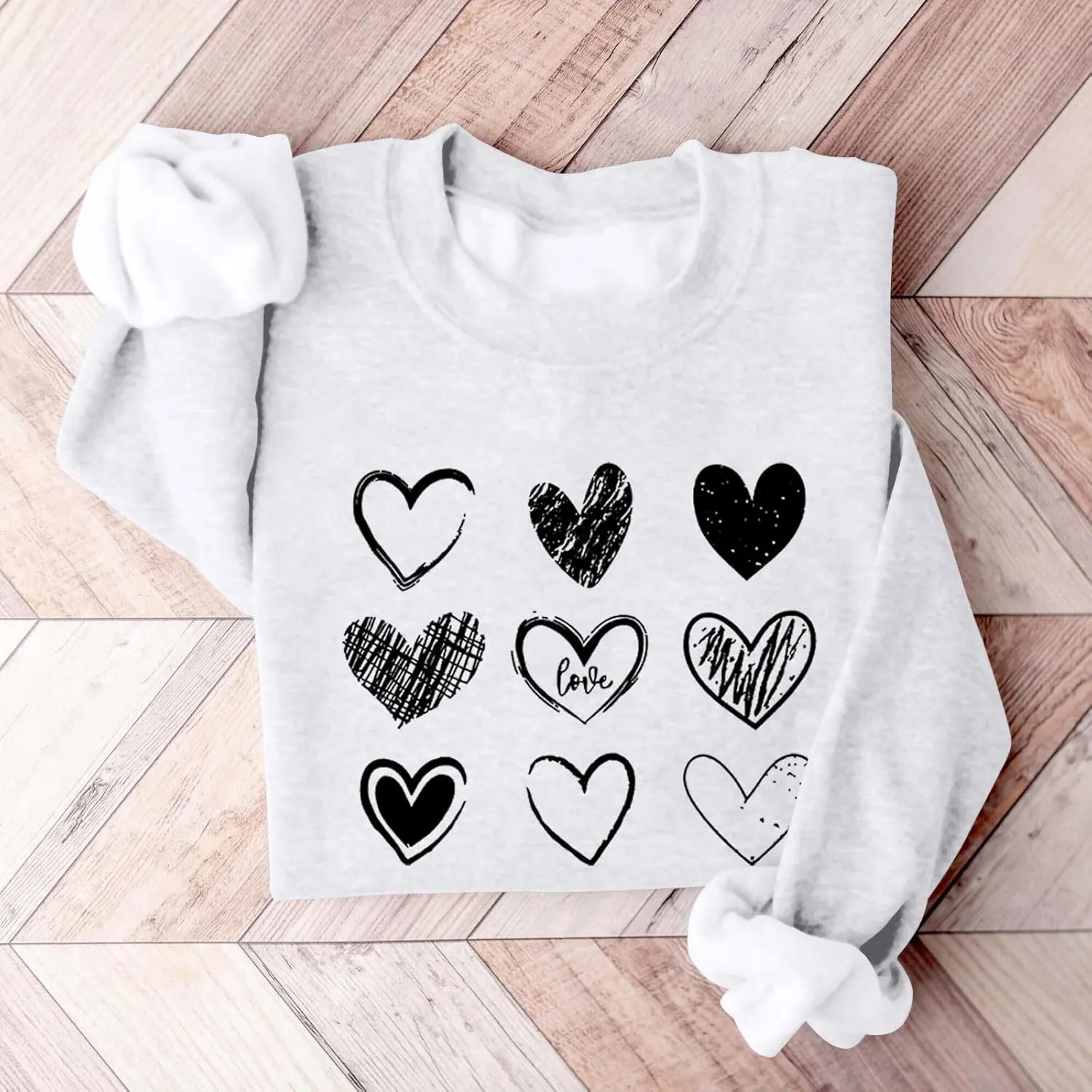 ChicCrate Valentines Sweatshirt for Women Warm Long Sleeve Shirts Cute Love Heart Graphic Tees Crewneck Fleece Lined Pullover