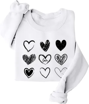 ChicCrate Valentines Sweatshirt for Women Warm Long Sleeve Shirts Cute Love Heart Graphic Tees Crewneck Fleece Lined Pullover