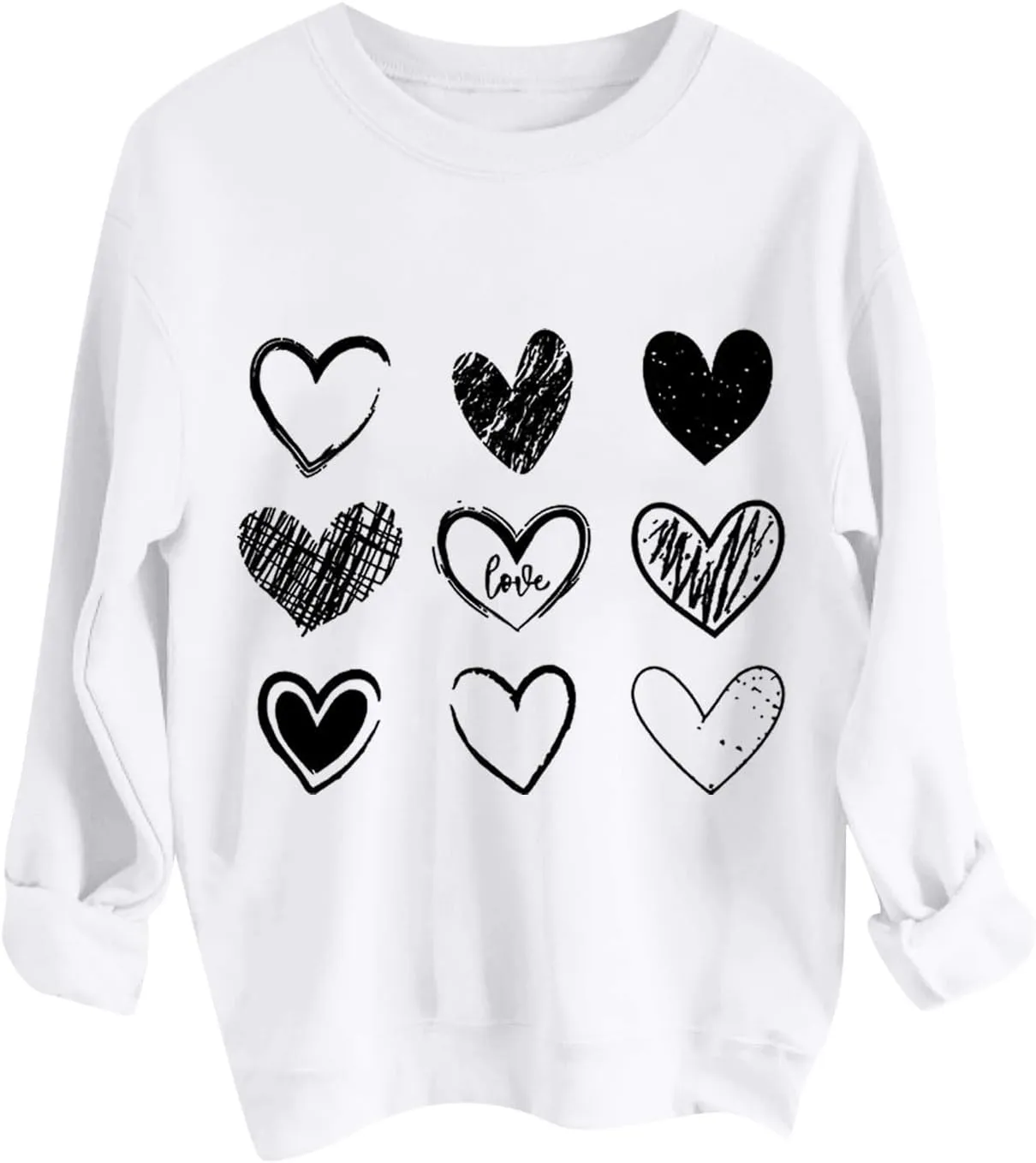 ChicCrate Valentines Sweatshirt for Women Warm Long Sleeve Shirts Cute Love Heart Graphic Tees Crewneck Fleece Lined Pullover