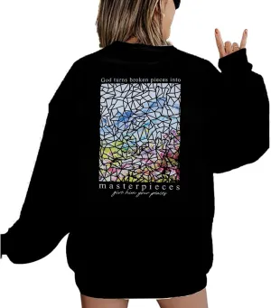 Christian Sweatshirt Women Loose Oversized Bible Verse Pullover Tops Faith Sayings Inspirational Graphic Sweatshirts
