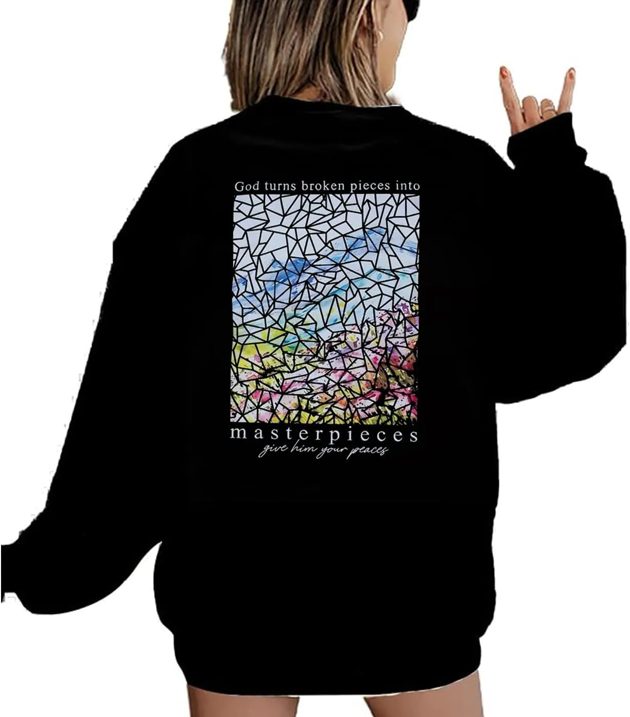Christian Sweatshirt Women Loose Oversized Bible Verse Pullover Tops Faith Sayings Inspirational Graphic Sweatshirts