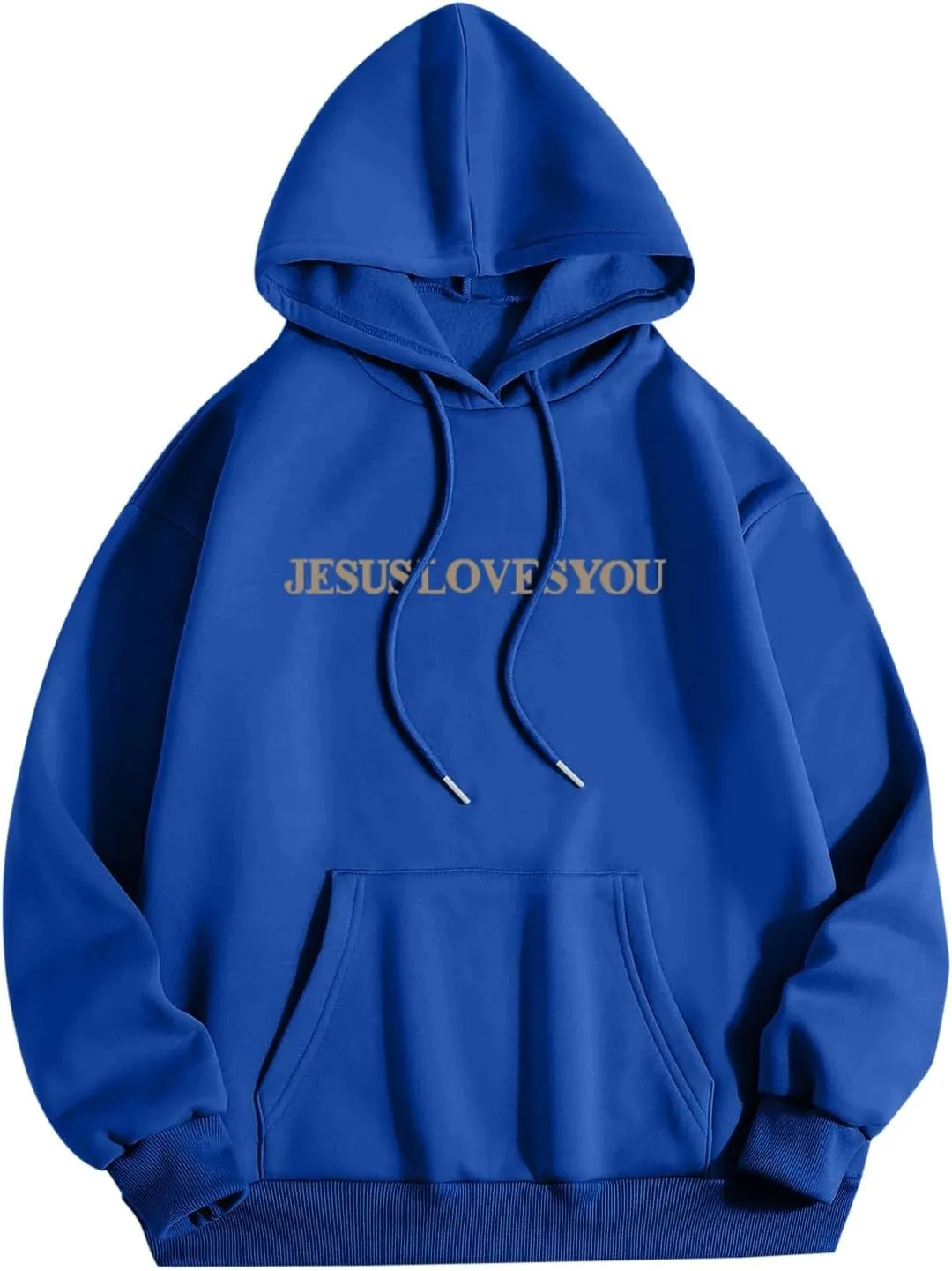 Christian Sweatshirts for Women Oversized Jesus Loves You Pullover Hoodie Pockets Casual Long Sleeve Thanksgiving T Shirts