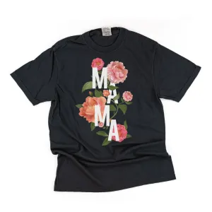 Colorful Florals - MAMA - SHORT SLEEVE COMFORT COLORS TEE