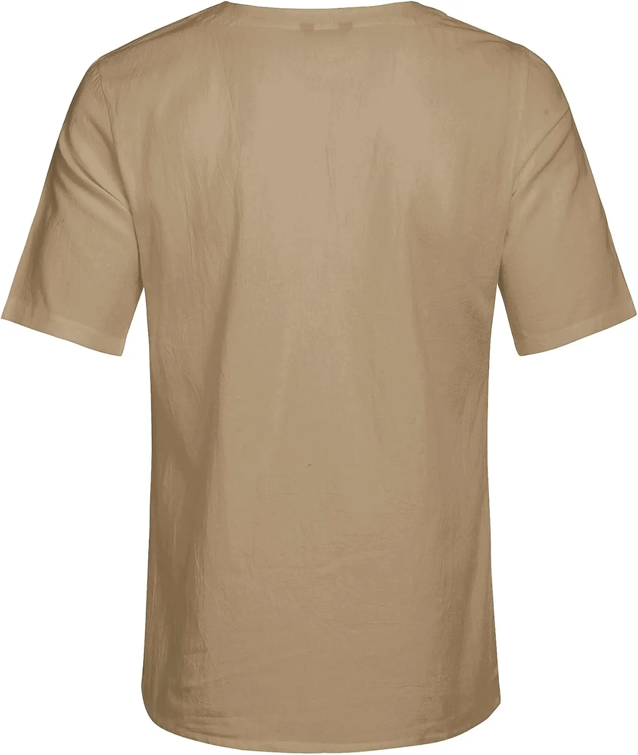 COOFANDY Men Casual Cotton Linen T Shirt Short Sleeve Beach Lace Up Hippie Shirt Yoga Renaissance Tunic