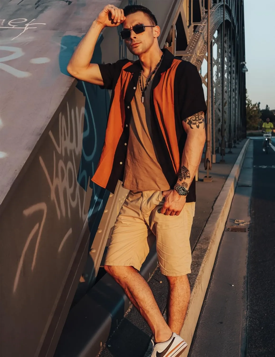 COOFANDY Men's Vintage Bowling Shirt Short Sleeve Button Down Summer Cuba Beach Shirts