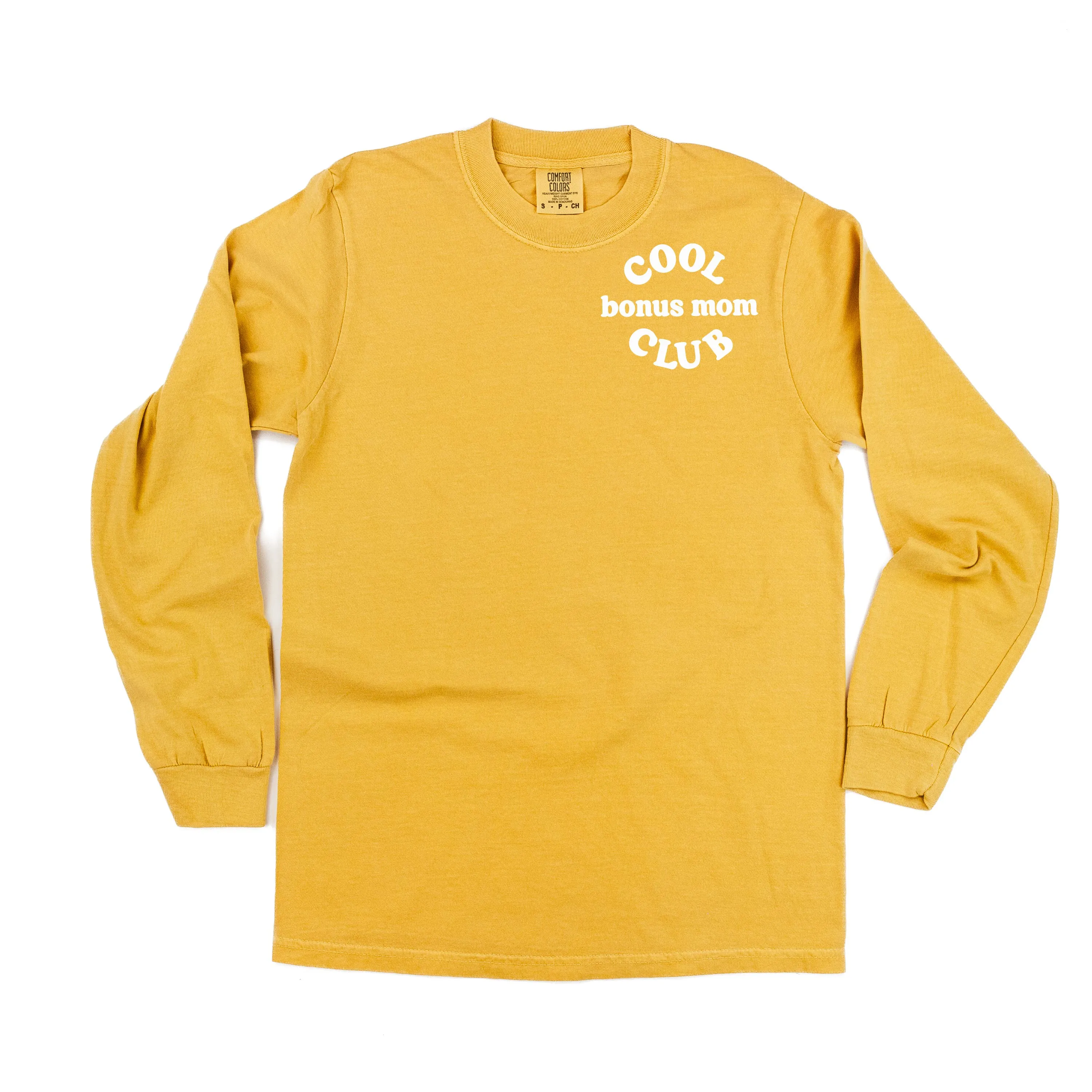 COOL Bonus Mom CLUB - Pocket Design - LONG SLEEVE COMFORT COLORS TEE