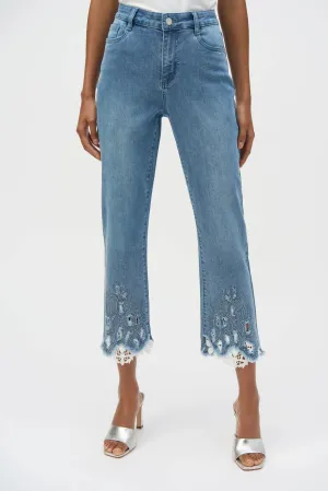 Denim Jean w/ Embroidery & Lace