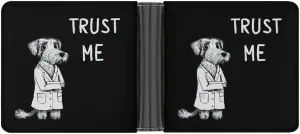 Dog Doctor Trust Me Men's Leather Minimalist Wallet Slim Bifold Wallets Purse with 6 Credit Card Pockets