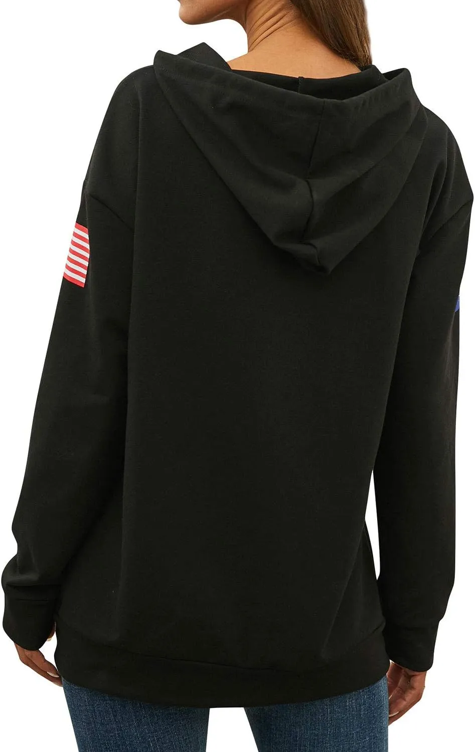 Ezcosplay Women Long Sleeve NASA Pullover Hoodie Space Graphic Sweatshirt with Pocket