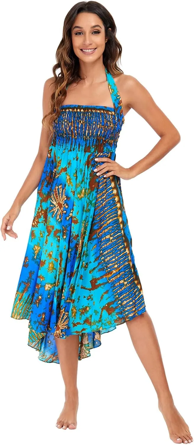FEOYA Hippie Skirt Boho Skirts for Women Long Gypsy Dress Summer Beach Bohemian Maxi Skirt 2-in-1 Hippy Clothing