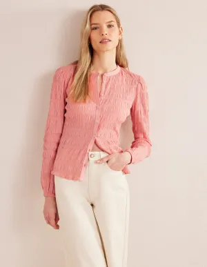 Fitted Textured Shirt-Dahlia Pink