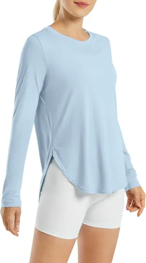 G4Free Women's UPF 50  UV Shirts Long Sleeve Workout Sun Shirt Outdoor Gym Hiking Tops Quick Dry Lightweight