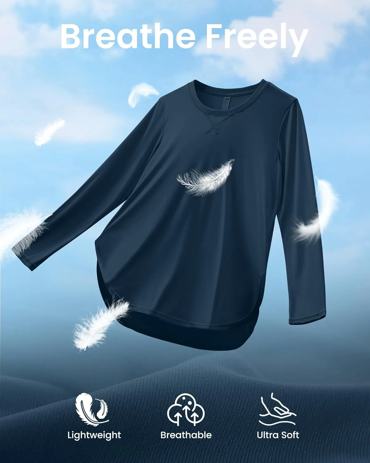 G4Free Women's UPF 50  UV Shirts Long Sleeve Workout Sun Shirt Outdoor Gym Hiking Tops Quick Dry Lightweight