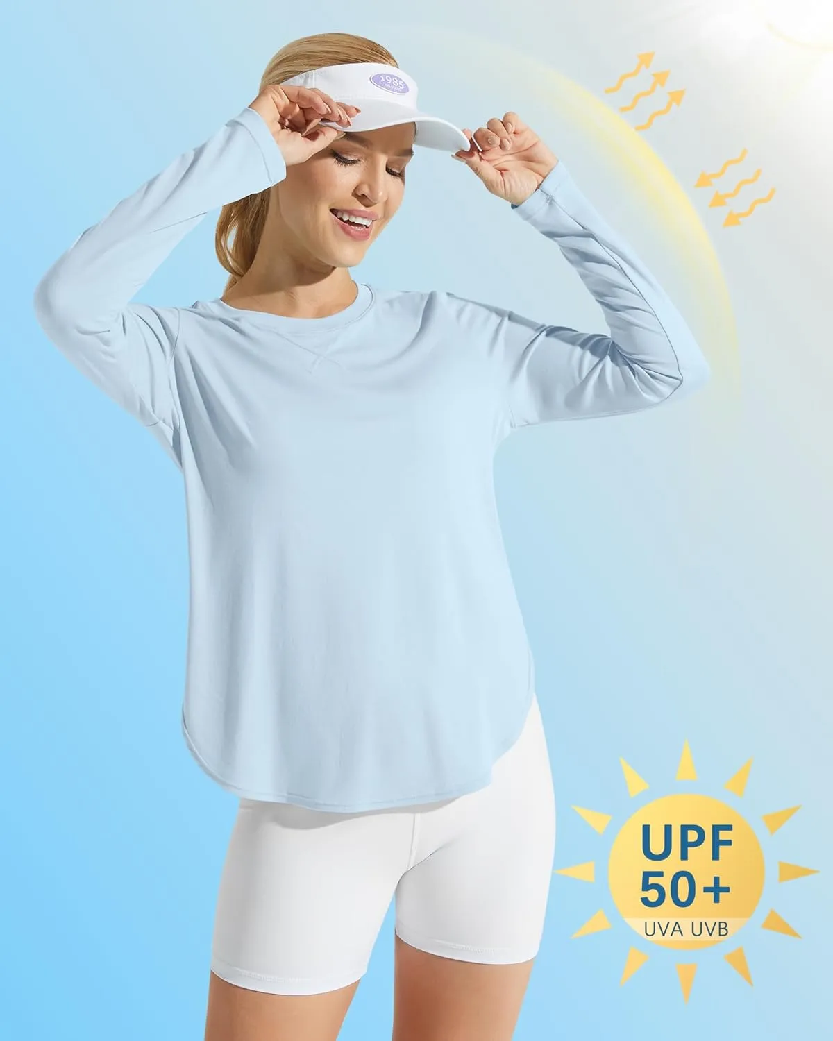 G4Free Women's UPF 50  UV Shirts Long Sleeve Workout Sun Shirt Outdoor Gym Hiking Tops Quick Dry Lightweight