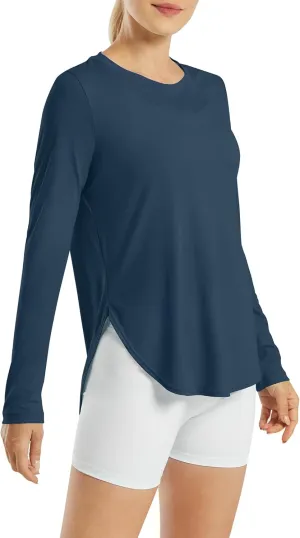 G4Free Women's UPF 50  UV Shirts Long Sleeve Workout Sun Shirt Outdoor Gym Hiking Tops Quick Dry Lightweight