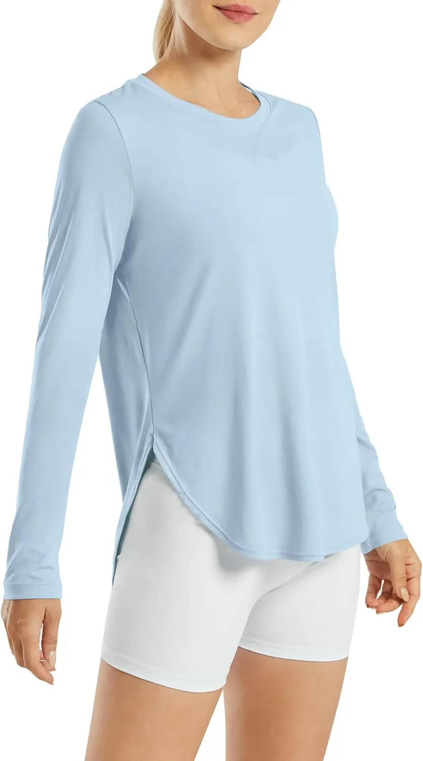 G4Free Women's UPF 50  UV Shirts Long Sleeve Workout Sun Shirt Outdoor Gym Hiking Tops Quick Dry Lightweight