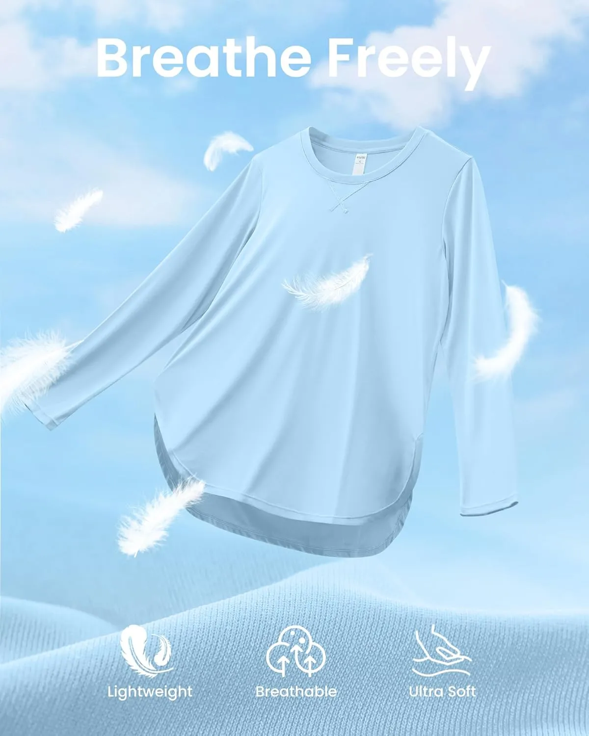 G4Free Women's UPF 50  UV Shirts Long Sleeve Workout Sun Shirt Outdoor Gym Hiking Tops Quick Dry Lightweight