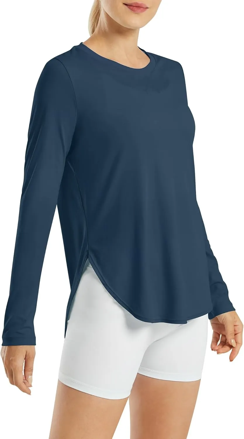 G4Free Women's UPF 50  UV Shirts Long Sleeve Workout Sun Shirt Outdoor Gym Hiking Tops Quick Dry Lightweight