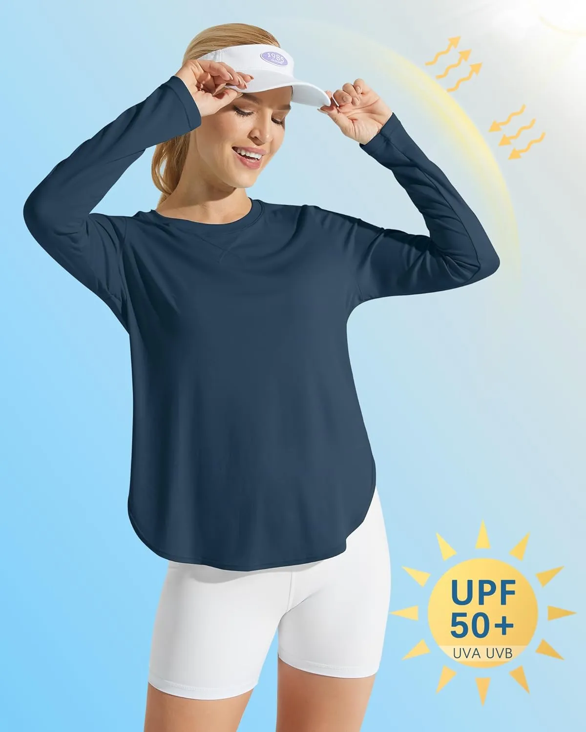 G4Free Women's UPF 50  UV Shirts Long Sleeve Workout Sun Shirt Outdoor Gym Hiking Tops Quick Dry Lightweight