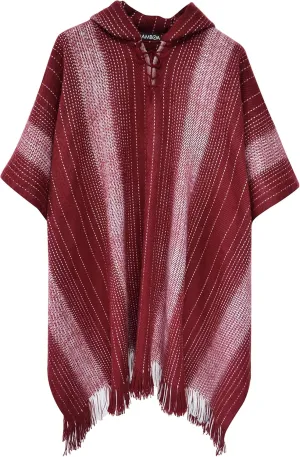 Gamboa Alpaca Wool Poncho for Men Hippie Mexican Cowboy and Western Panchos para Hombre