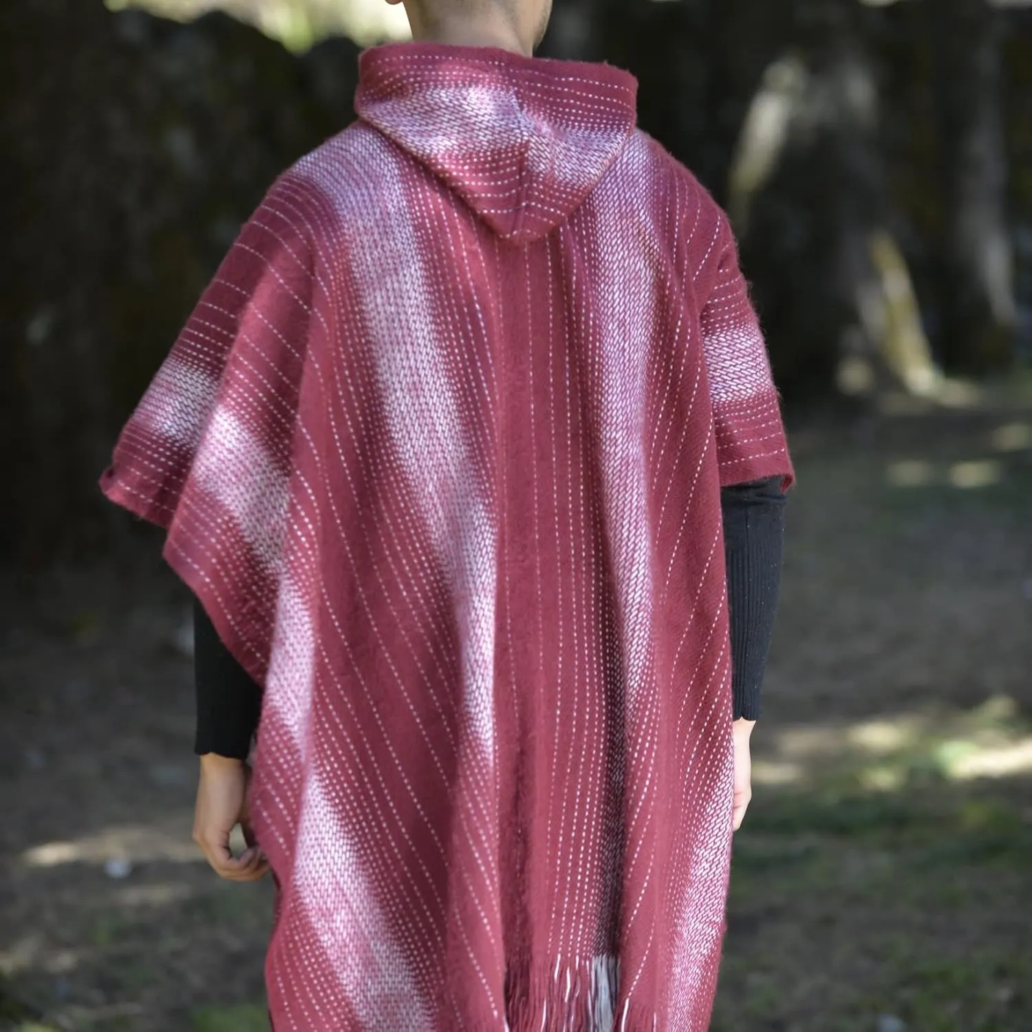 Gamboa Alpaca Wool Poncho for Men Hippie Mexican Cowboy and Western Panchos para Hombre