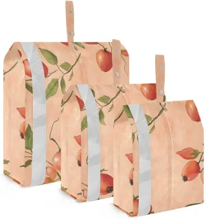 Garment Bag Closet Storage, Luggage Space Saver, Fresh Rose Hip Fruit Terracotta, Waterproof, 3 Set Travel Packing Cubes For Suitcases,Organizadores De Maletas Para