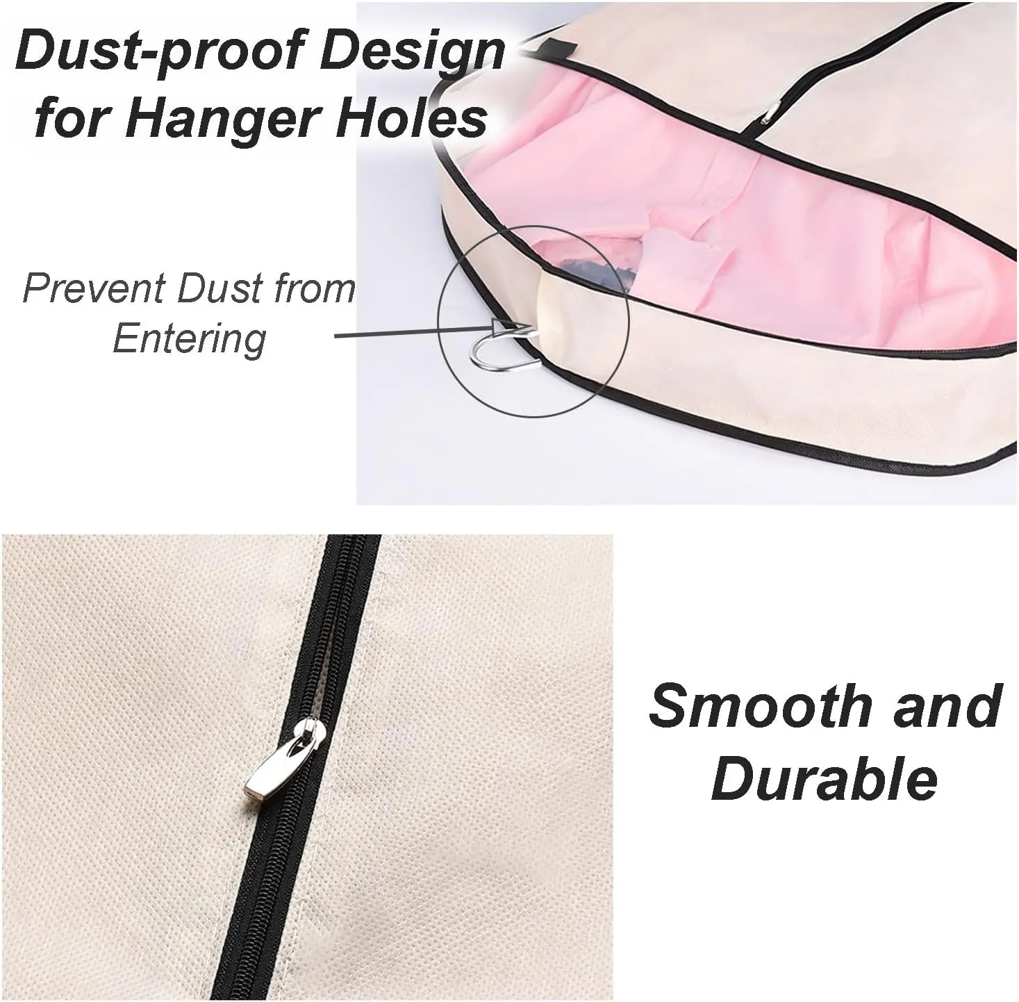 Garment Bags for Hanging Clothes, Clear Window Dress Bag, Enclosed Closet Winter Clothes Storage, Clothes Covers Protecting Dusts(Gray,60x10x110cm/24x4x43in)