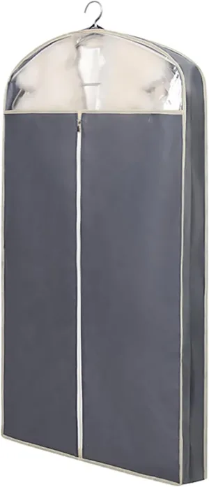Garment Bags for Hanging Clothes, Clear Window Dress Bag, Enclosed Closet Winter Clothes Storage, Clothes Covers Protecting Dusts(Gray,60x10x110cm/24x4x43in)