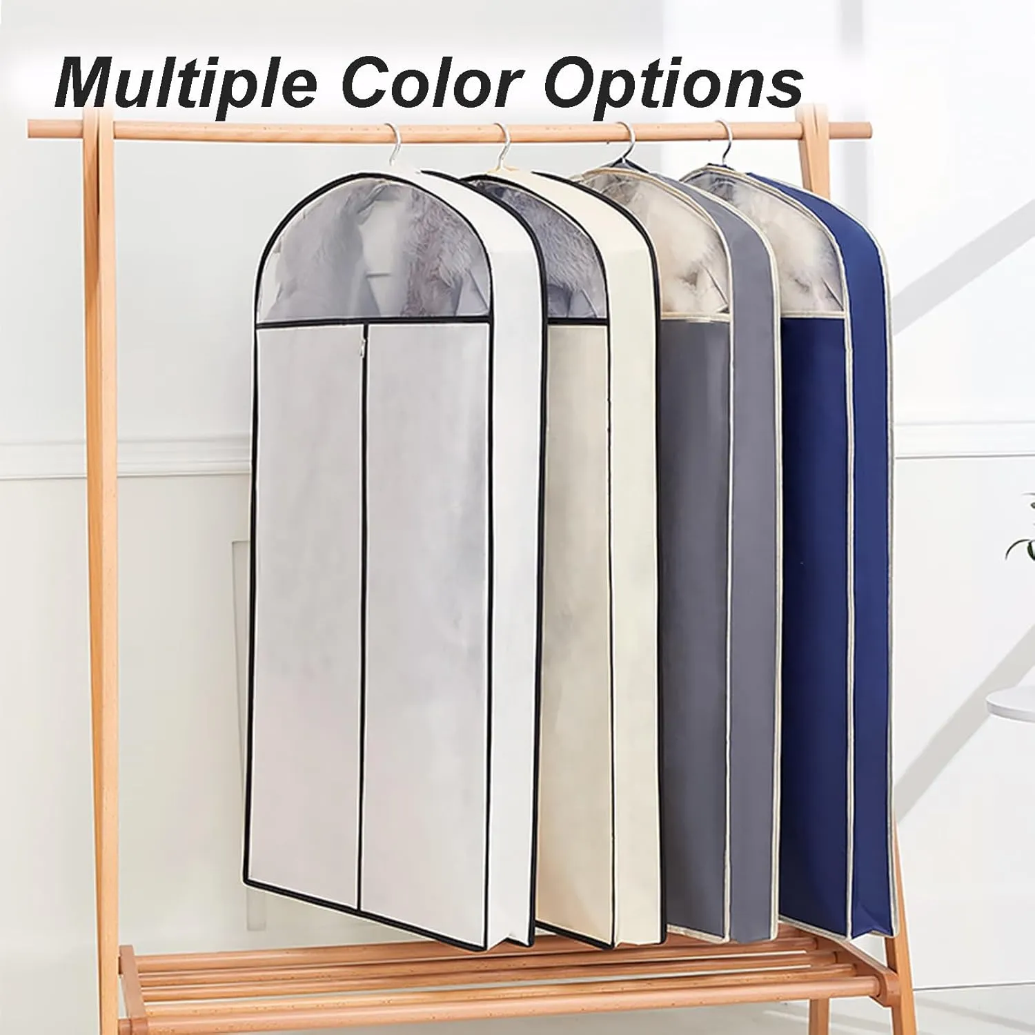 Garment Bags for Hanging Clothes, Clear Window Dress Bag, Enclosed Closet Winter Clothes Storage, Clothes Covers Protecting Dusts(Gray,60x10x110cm/24x4x43in)
