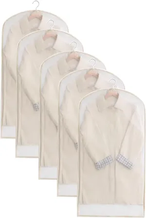 Garment Bags for Hanging Clothes, Suit Bag for Wardrobe Space with Zipper, Waterproof and Dustproof, Suitable for Coats, Jackets, Shirts(60x120cm x47in)